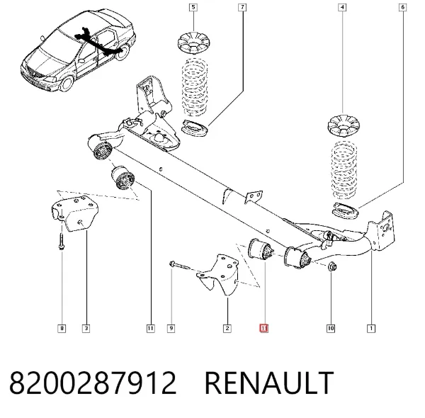 Silentblock trasero 8200287912 Renault (RVI)