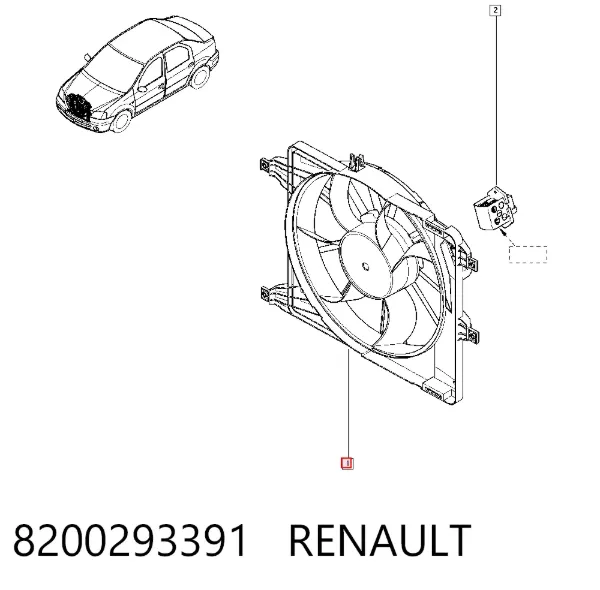 Ventilador del motor 8200293391 Renault (RVI)