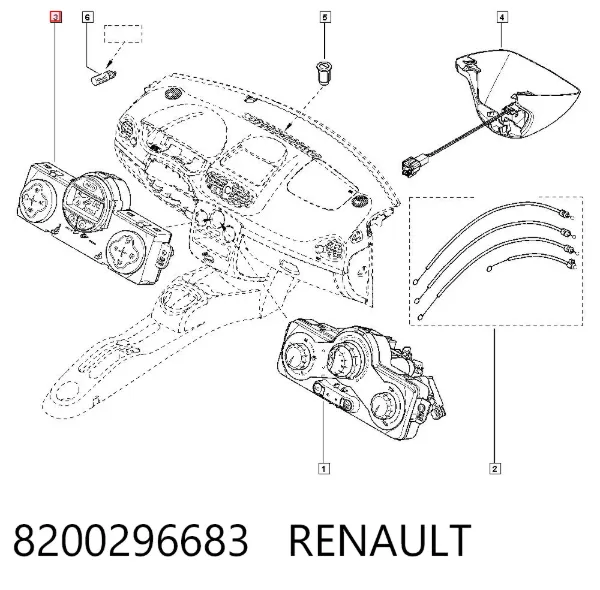 Unidad de control aire acondicionado 8200296683 Renault (RVI)