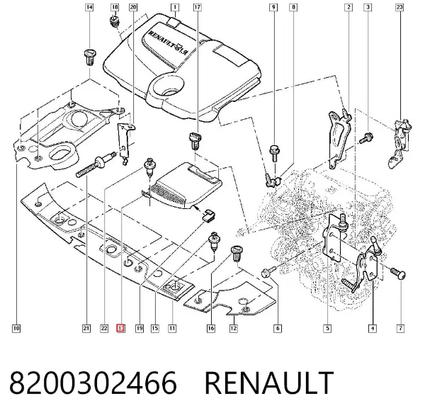 Tapa de la batería 8200302466 Renault (RVI)