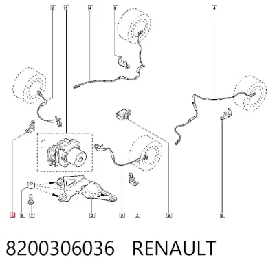 Soporte sensor ABS RENAULT 8200306036