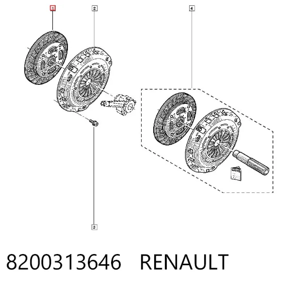 Disco de embrague 8200313646 Renault (RVI)