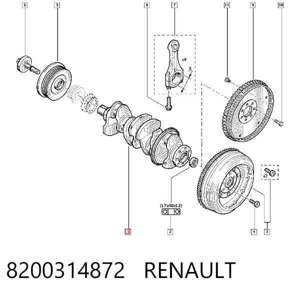 Cigüeñal 8200314872 Renault (RVI)