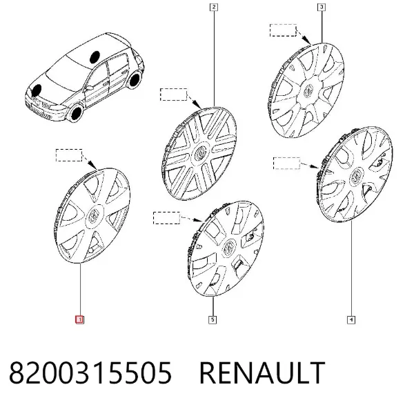 Tapacubos 8200315505 Renault (RVI)