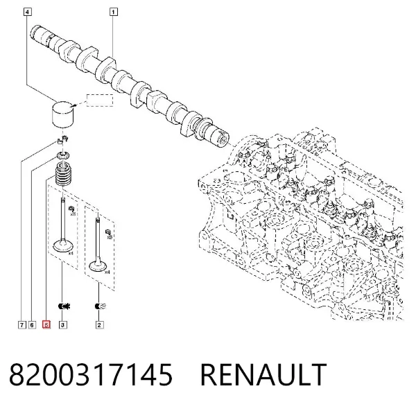 Muelle de válvula 8200317145 Renault (RVI)