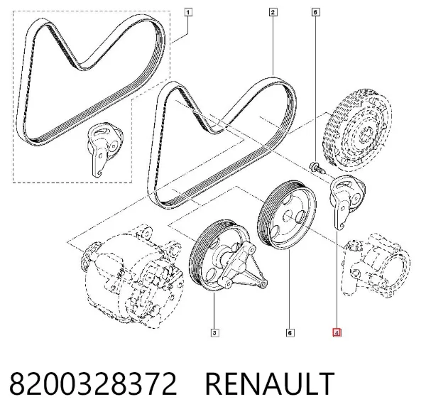 Polea tensora correa poli V 8200328372 Renault (RVI)