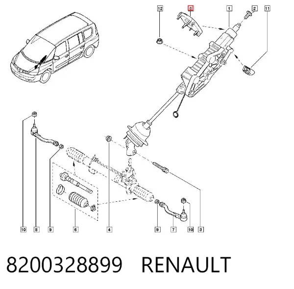 Sensor angulo de giro 8200328899 Renault (RVI)