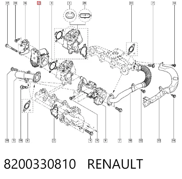 Cuerpo de mariposa 8200330810 Renault (RVI)