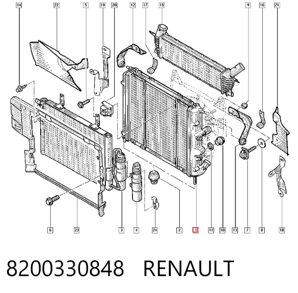 Radiador 8200330848 Renault (RVI)