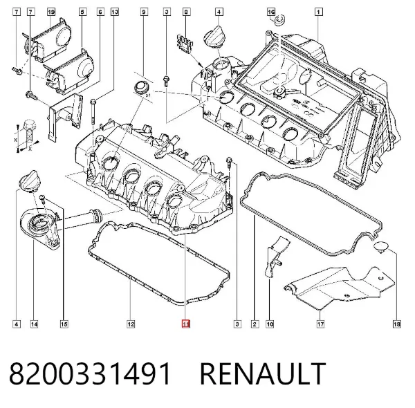 Tapa de balancines 8200331491 Renault (RVI)