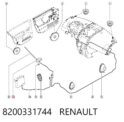 Moldura del parachoques trasero RENAULT 8200331744