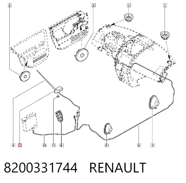 Protector parachoques trasero 8200331744 Renault (RVI)