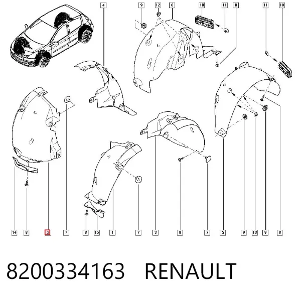 Guardalodos interior delantero derecho 8200334163 Renault (RVI)