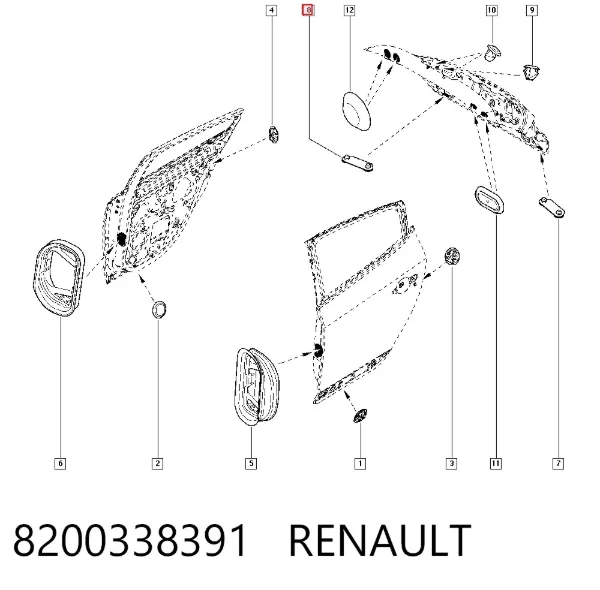 Tapón del suelo de la carrocería 8200338391 Renault (RVI)