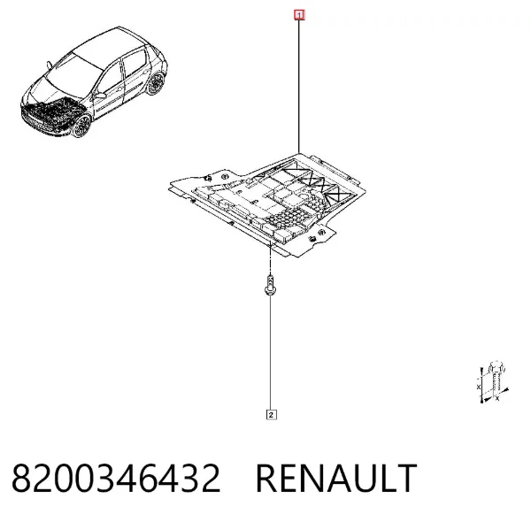 Protección motor / empotramiento 8200346432 Renault (RVI)