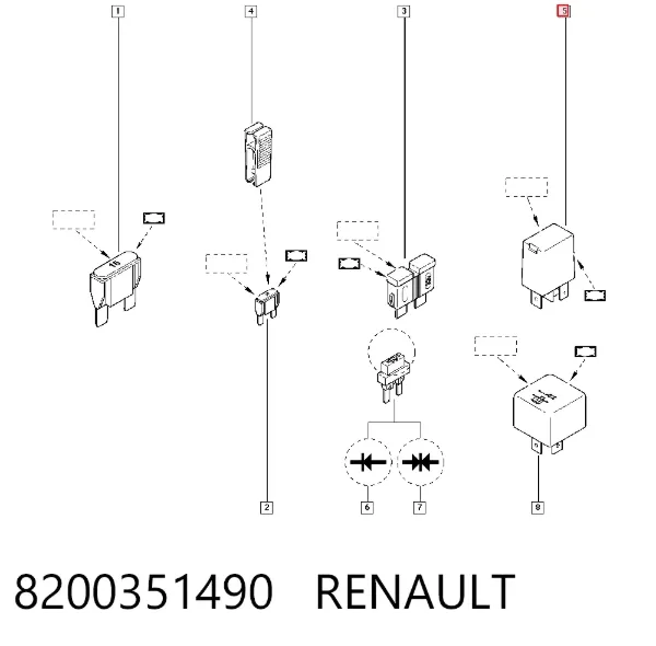 Relé de faro antiniebla 8200351490 Renault (RVI)