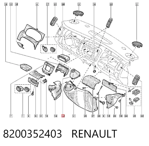 Pomo de palanca de cambios 8200352403 Renault (RVI)