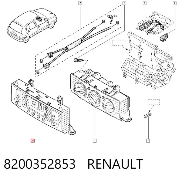 Unidad de control aire acondicionado 8200352853 Renault (RVI)