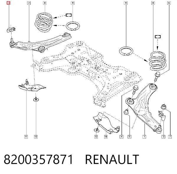 Protector de rótula 8200357871 Renault (RVI)