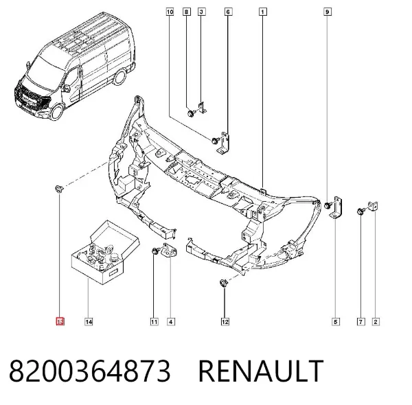 Clip de fijación de faro 8200364873 Renault (RVI)