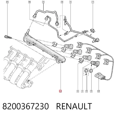 Rampa de combustible RENAULT 8200367230