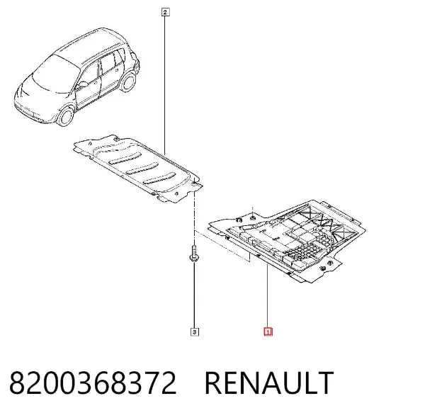 Protección motor / empotramiento 8200368372 Renault (RVI)