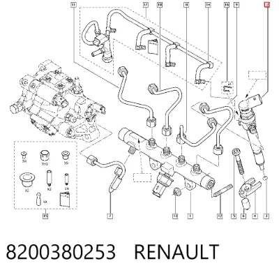 Inyector de combustible RENAULT 8200380253