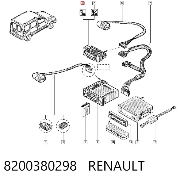 Reloj interior 8200380298 Renault (RVI)