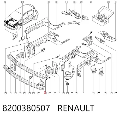 Refuerzo de parachoques delantero RENAULT 8200380507
