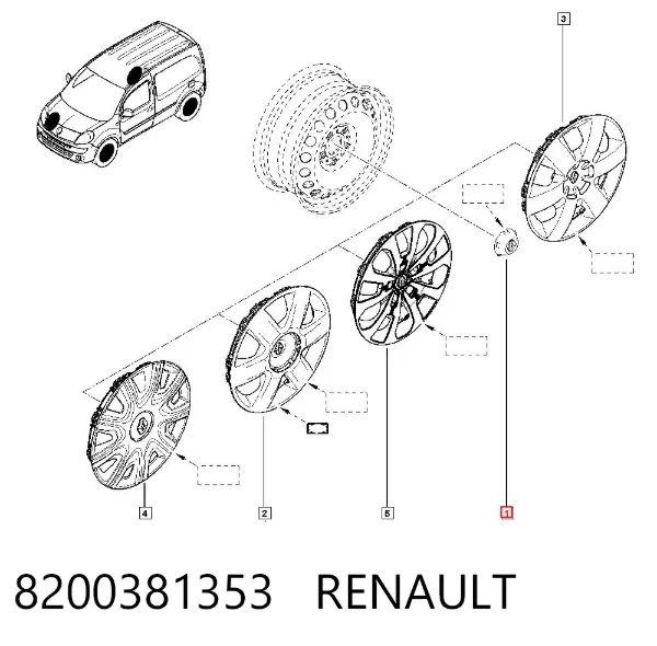 Tapacubos 8200381353 Renault (RVI)