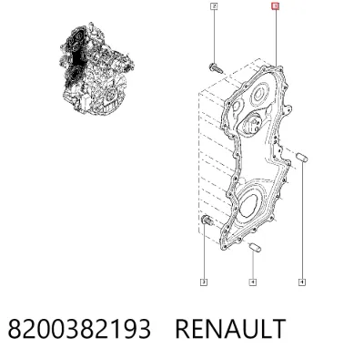 Cubierta de correa de distribución RENAULT 8200382193