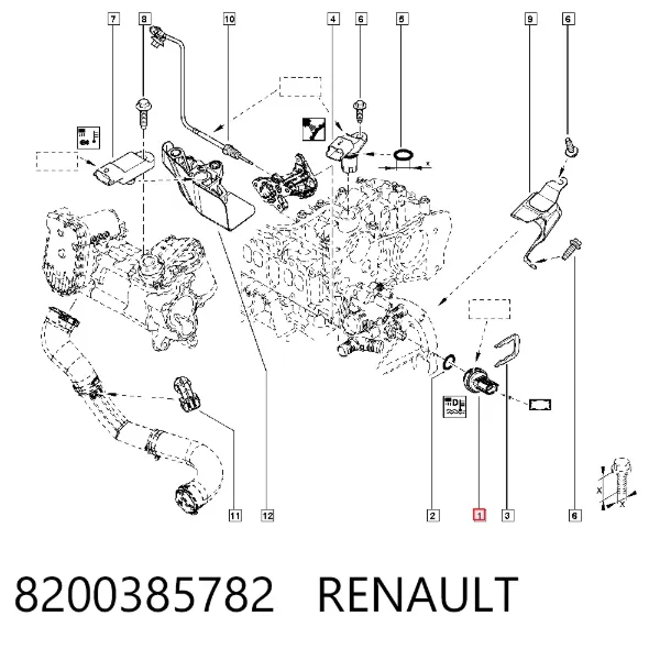Sensor de temperatura 8200385782 Renault (RVI)