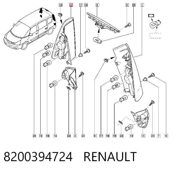 Piloto trasero derecho 8200394724 Renault (RVI)