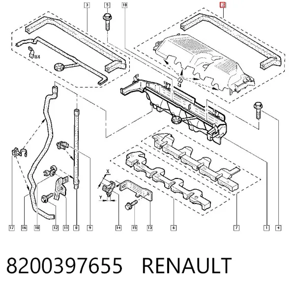 Tapa motor 8200397655 Renault (RVI)