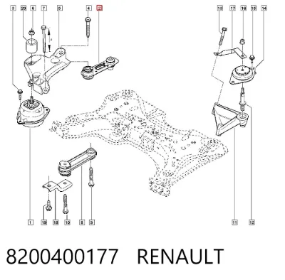 Soporte derecho del motor RENAULT 8200400177