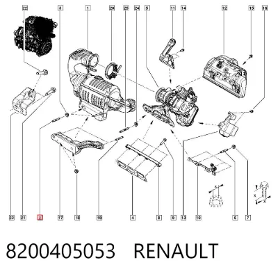 Espárrago del colector de escape RENAULT 8200405053