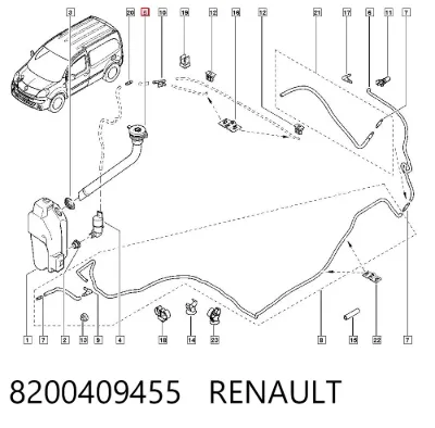Cuello del depósito del limpiaparabrisas RENAULT 8200409455