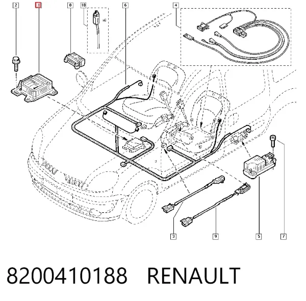 Airbag lateral 8200410188 Renault (RVI)