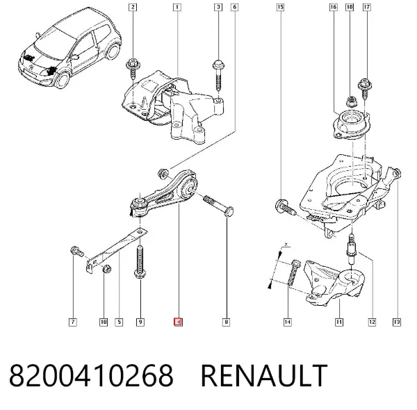 Soporte de motor delantero 8200410268 Renault (RVI)