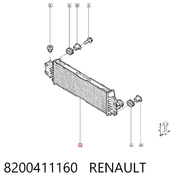 Intercooler 8200411160 Renault (RVI)