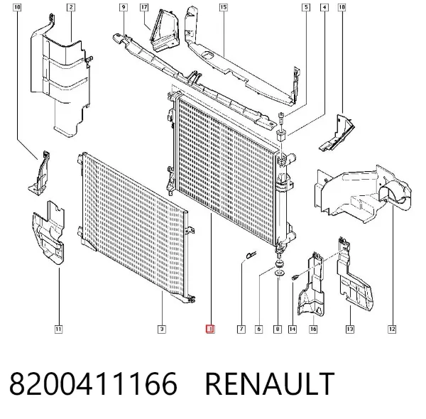 Radiador 8200411166 Renault (RVI)
