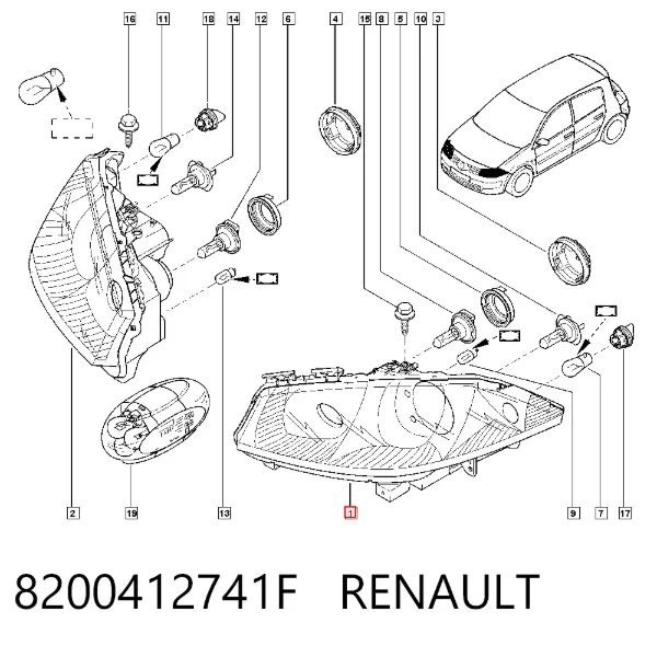 Faro izquierdo 8200412741F Renault (RVI)