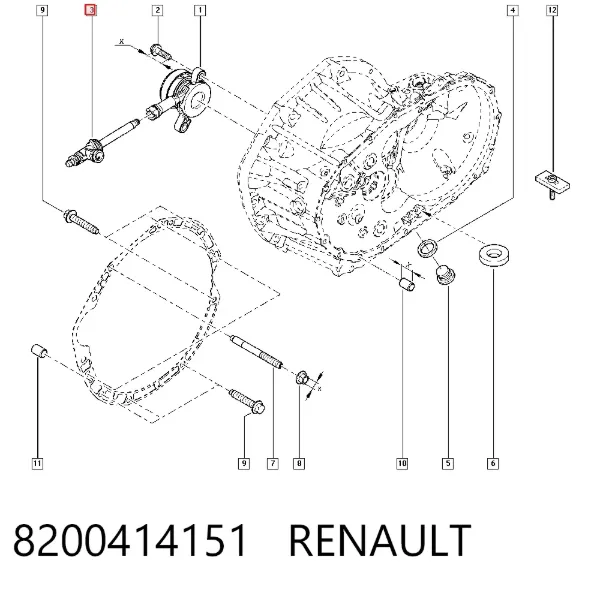 Té de tubo de embrague 8200414151 Renault (RVI)