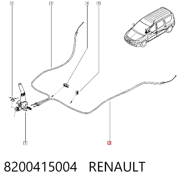 Cable de freno de mano trasero derecho/izquierdo 8200415004 Renault (RVI)