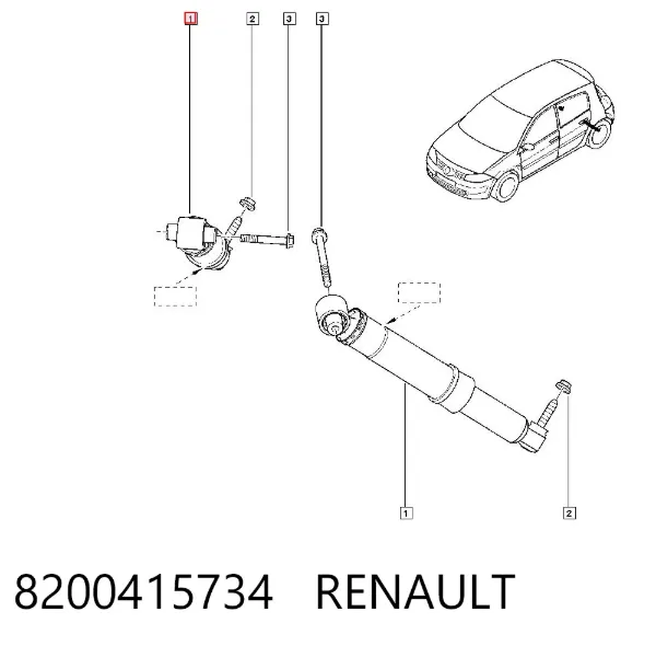Amortiguador trasero 8200415734 Renault (RVI)