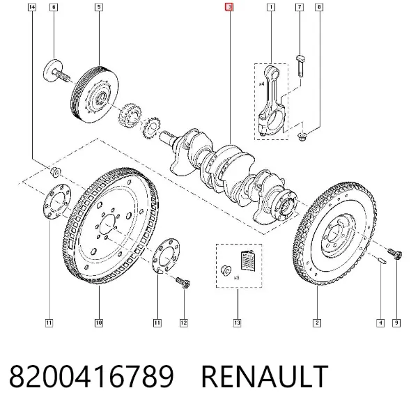 Cigüeñal 8200416789 Renault (RVI)