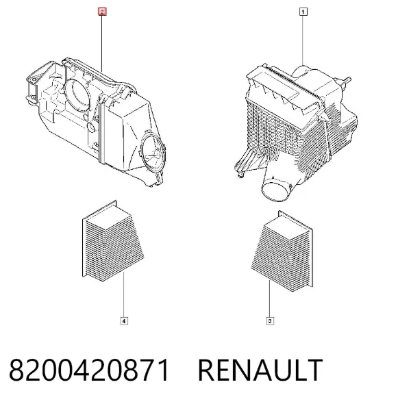 Caja del filtro de aire Renault DUSTER I