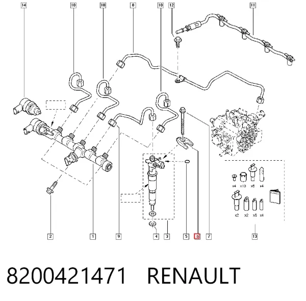 Soporte del inyector 8200421471 Renault (RVI)