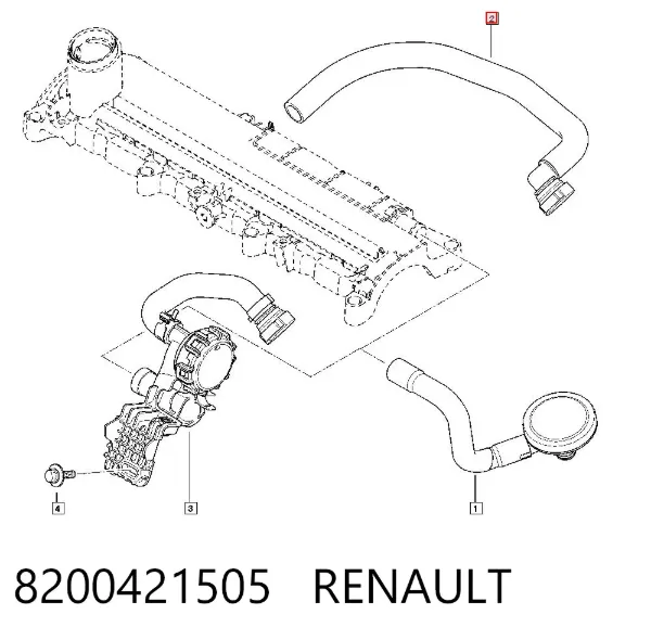 Tubo de ventilación del cárter 8200421505 Renault (RVI)