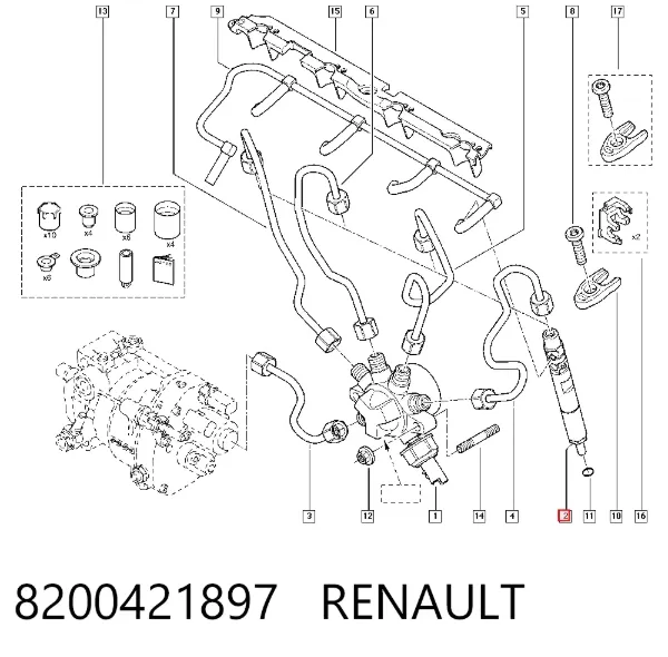 Inyector 8200421897 Renault (RVI)